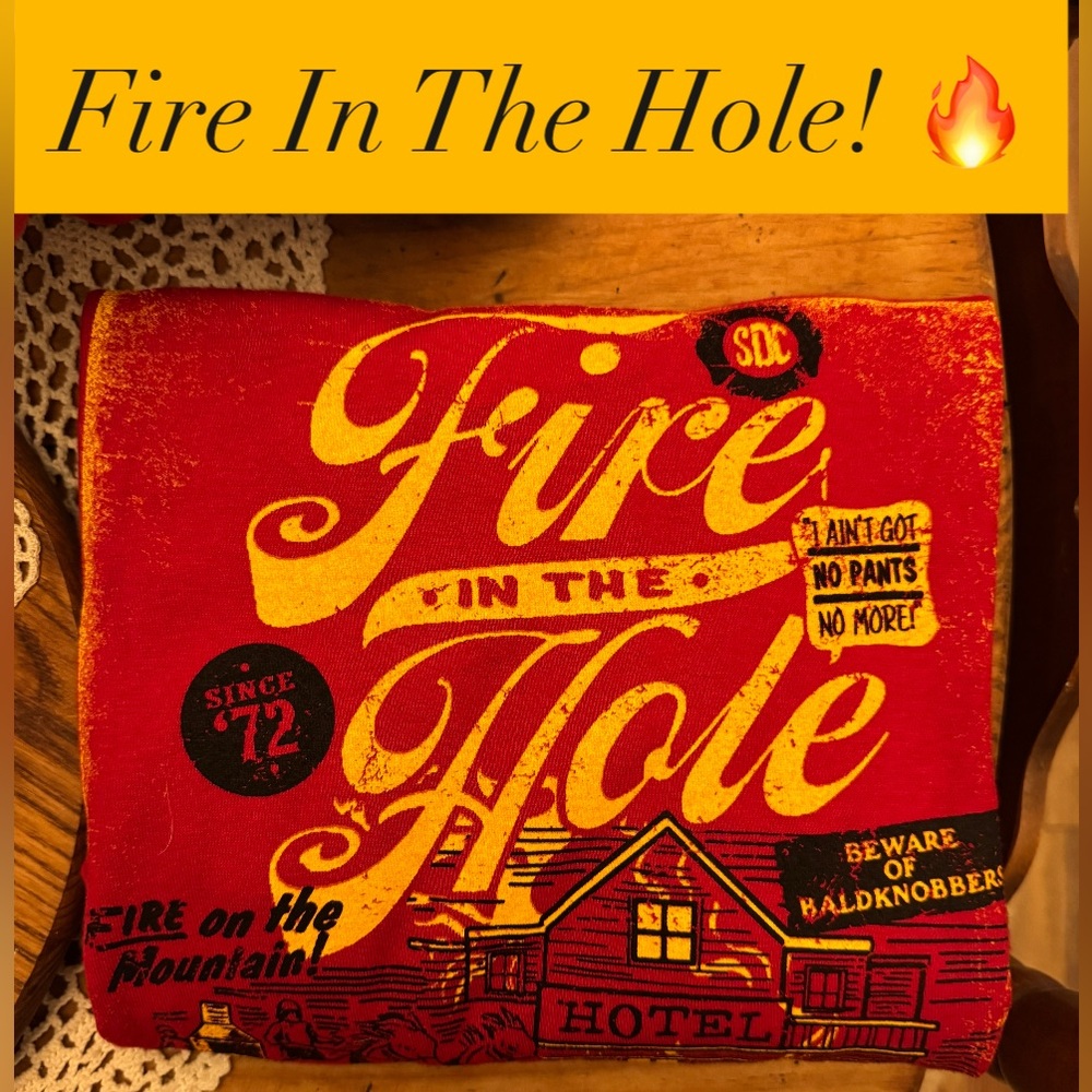 Silver Dollar City Fire in the Hole Ride Shirt XXL NWT Tultex Branson